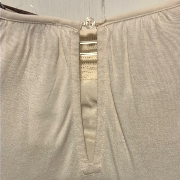 Loft Elegant Off White Lace Trim Blouse - Picture 4 of 7